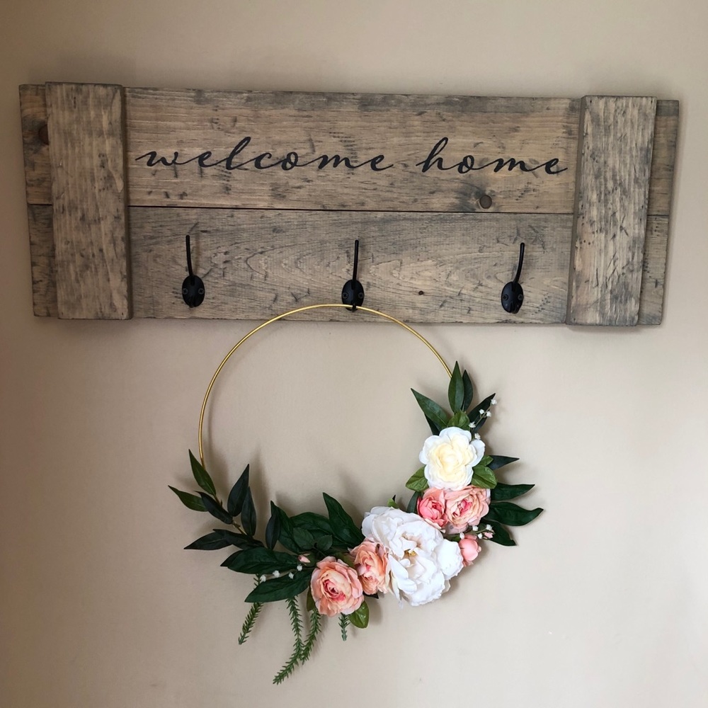 Boho Gold Floral Wreath